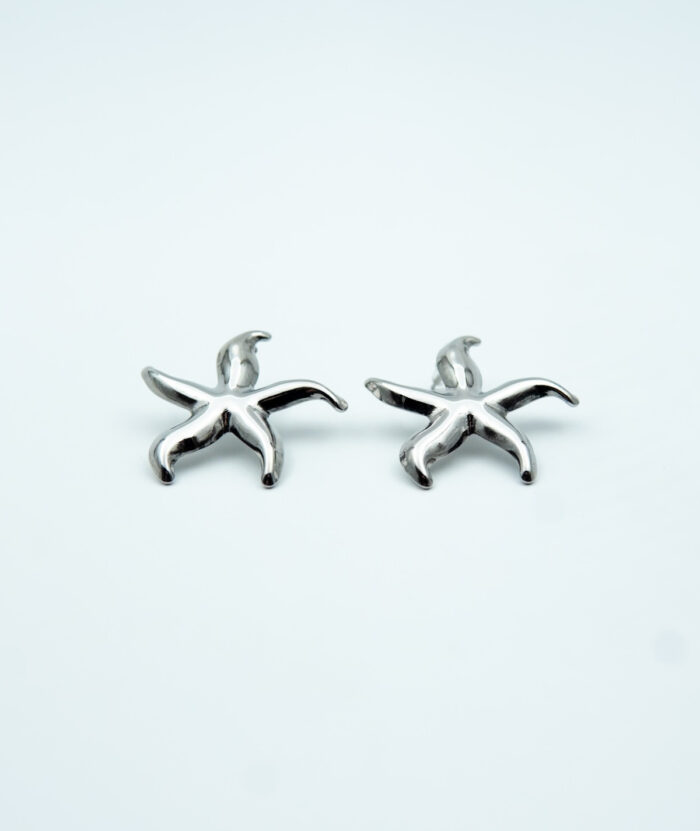 Silver Starfish Earrings-ΑΣΗΜΕΝΙΟΙ ΑΣΤΕΡΙΕΣ ΜΕΓΑΛΟΙ