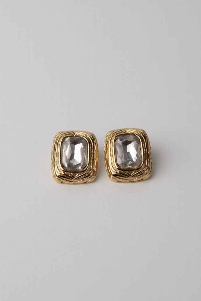 NEPHELE EARRINGS ΧΡΥΣΑ ΜΕ ΛΕΥΚΟ ZIRCON ΣΤΟ ΚΕΝΤΡΟ