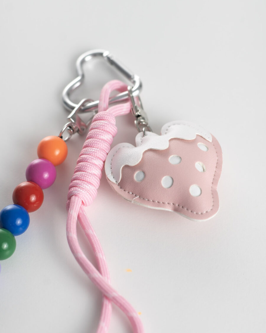 Strawberry Bag Charm Pink Strawberry