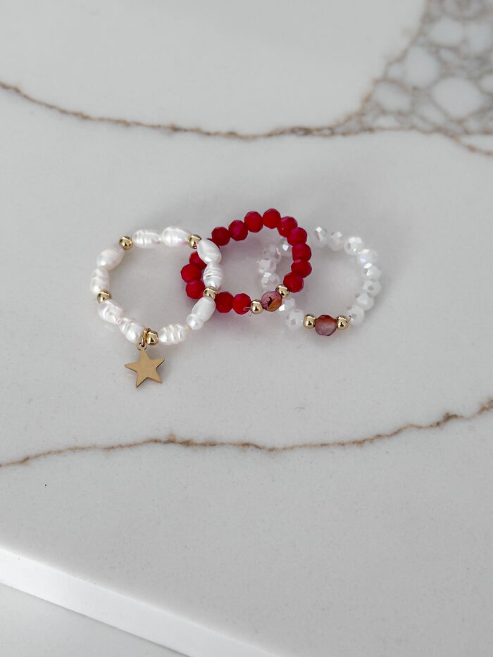White Beaded Ring