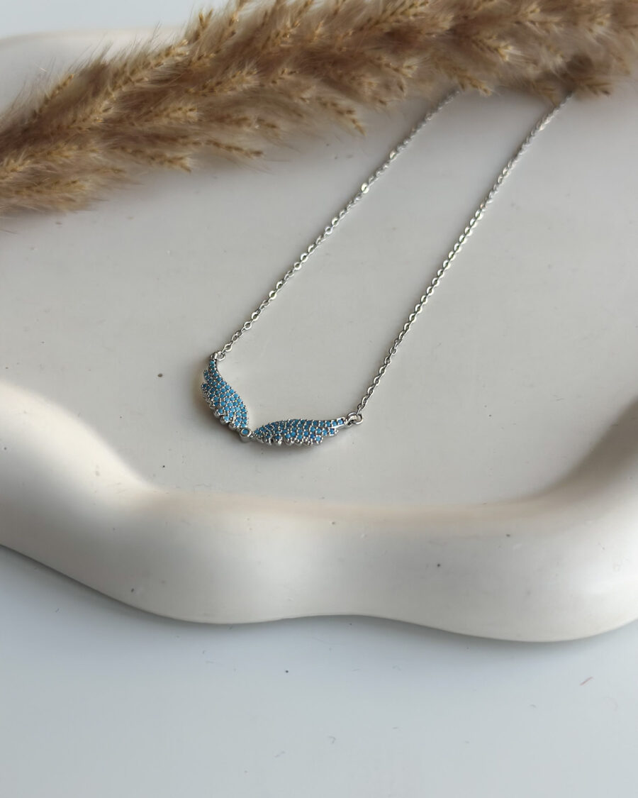 Angel Silver and Blue Necklace - Seleniajewels
