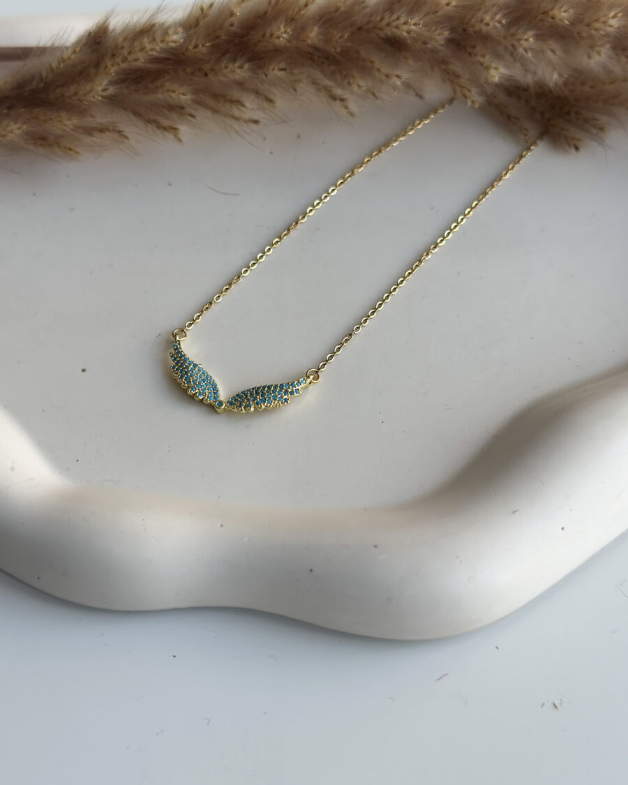 Angel Gold and Blue Necklace - Seleniajewels
